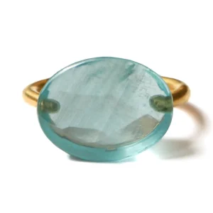 Bague Cabochon Aigue-Marine Opaque