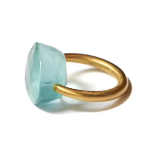 Bague Cabochon Aigue-Marine Opaque