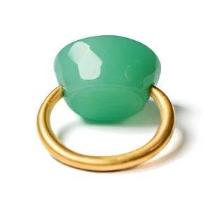 Bague Cabochon Chrysoprase