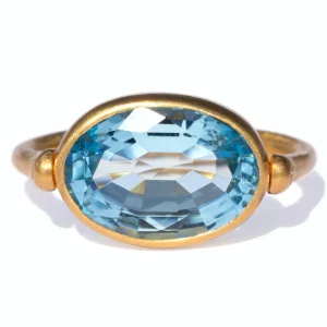 Bague Swivel Aigue-marine