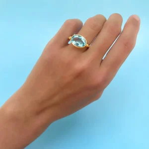 Bague Swivel Aigue-marine