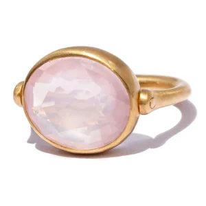Bague Swivel Quartz Rose