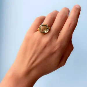 Bague Swivel Quartz Vert