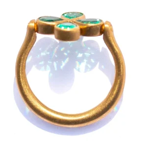 Bague Trèfle Swivel Emeraude