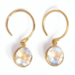 Boucles d'oreilles Bindi Pierre de Lune Irisée