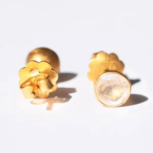 Boucles d'oreilles Bindi Pierre de Lune Irisée