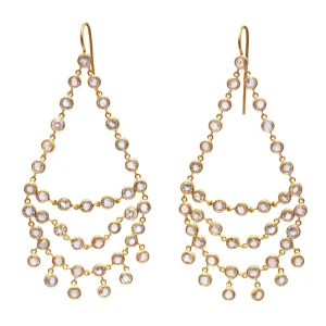 Boucles d'oreilles Dancing Emilie Pierre de Lune Irisée