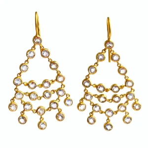 Boucles d'oreilles Dancing Emilie Pierre de Lune irisée