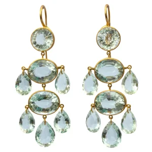 Boucles d'oreilles Dauphine Quartz vert