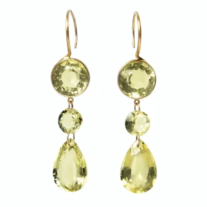 Boucles d'oreilles Elizabeth T. Quartz Citron