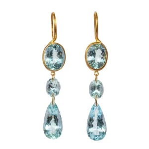 Boucles d'oreilles Elizabeth T. aigue-marine