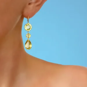 Boucles d'oreilles Elizabeth T. Quartz Citron