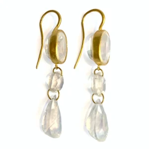 Boucles d'oreilles Elizabeth T. Pierre de Lune Irisée