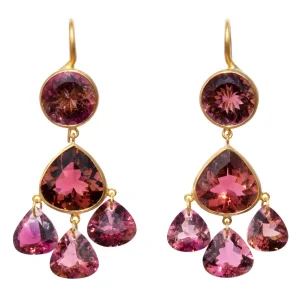 Boucles d'oreilles Gabrielle d'Estrées Tourmaline rose