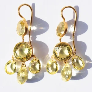 Boucles d'oreilles Gabrielle d'Estrées Quartz Citron