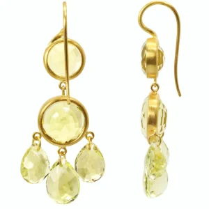 Boucles d'oreilles Gabrielle d'Estrées Quartz Citron