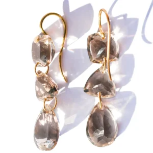 Boucles d'oreilles Jemima Quartz Fumé