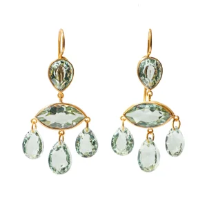 Boucles d'oreilles Marquise d'Estrées Quartz vert