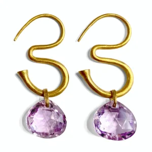 Boucles d'oreilles Om Améthyste
