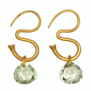 Boucles d'oreilles Om Quartz vert