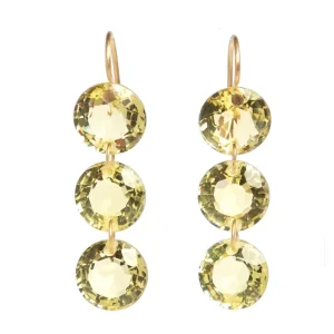 Boucles d'oreilles Rivières Quartz Citron