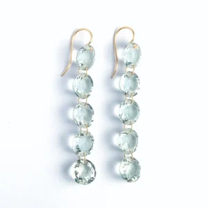 Boucles d'oreilles Rivières Quartz Vert