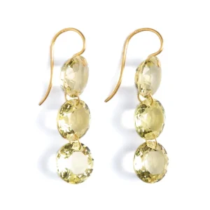 Boucles d'oreilles Rivières Quartz Citron