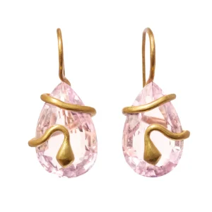 Boucles d'oreilles Snake Gem Quartz Rose