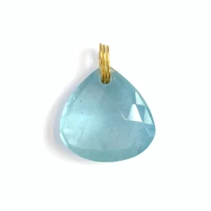Pendentif Briolette Aigue-Marine Opaque
