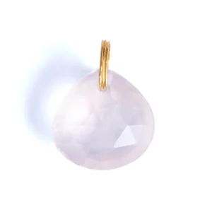 Pendentif Briolette Quartz Rose