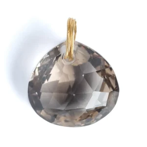 Pendentif Briolette Quartz Fumé