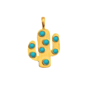 Pendentif Cactus Turquoise