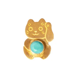Pendentif Maneki Neko Turquoise